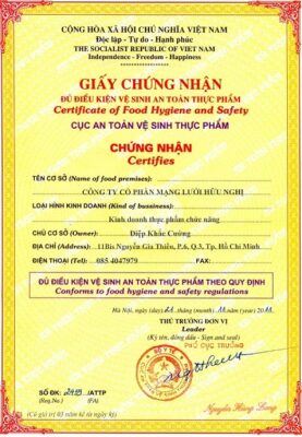 Giấy phép an toàn vệ sinh thực phẩm