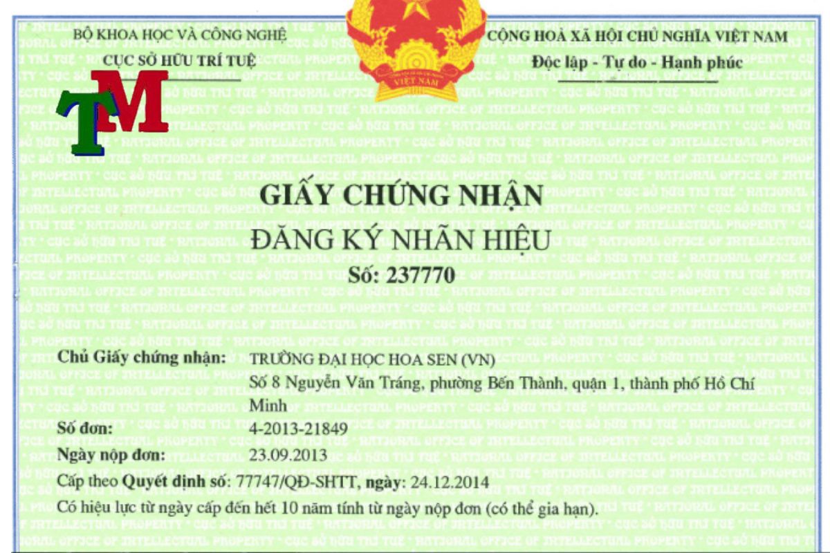 Dịch vụ đăng ký nhãn hiệu trọn gói 3 Giấy chưngs nhận đăng ký nhãn hiệu