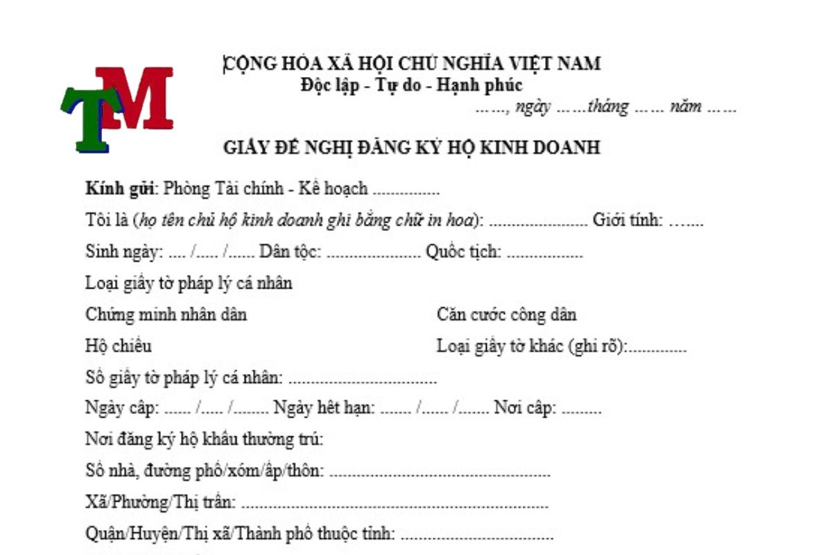Dịch vụ đăng ký kinh doanh hộ cá thể 5 Thủ tục đăng ký kinh doanh hộ cá thể