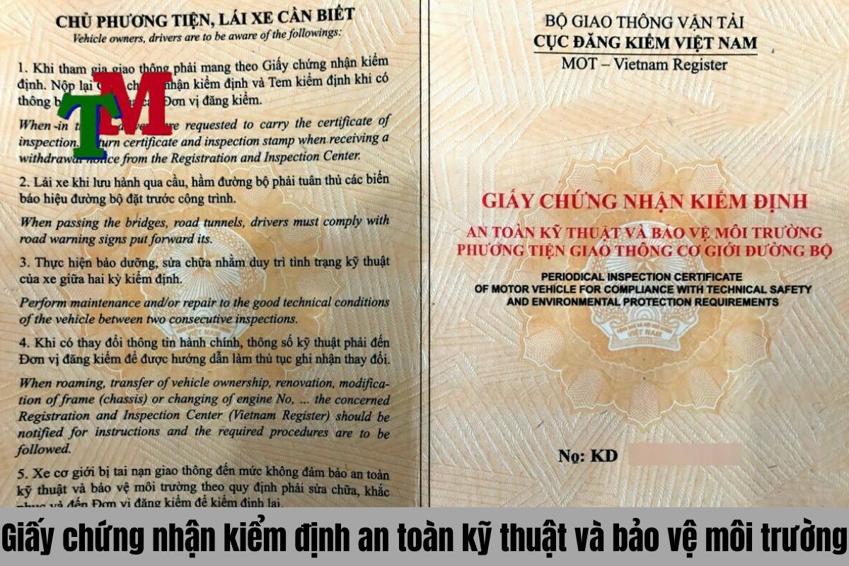 Giấy chứng nhận kiểm định an toàn kỹ thuật và bảo vệ môi trường