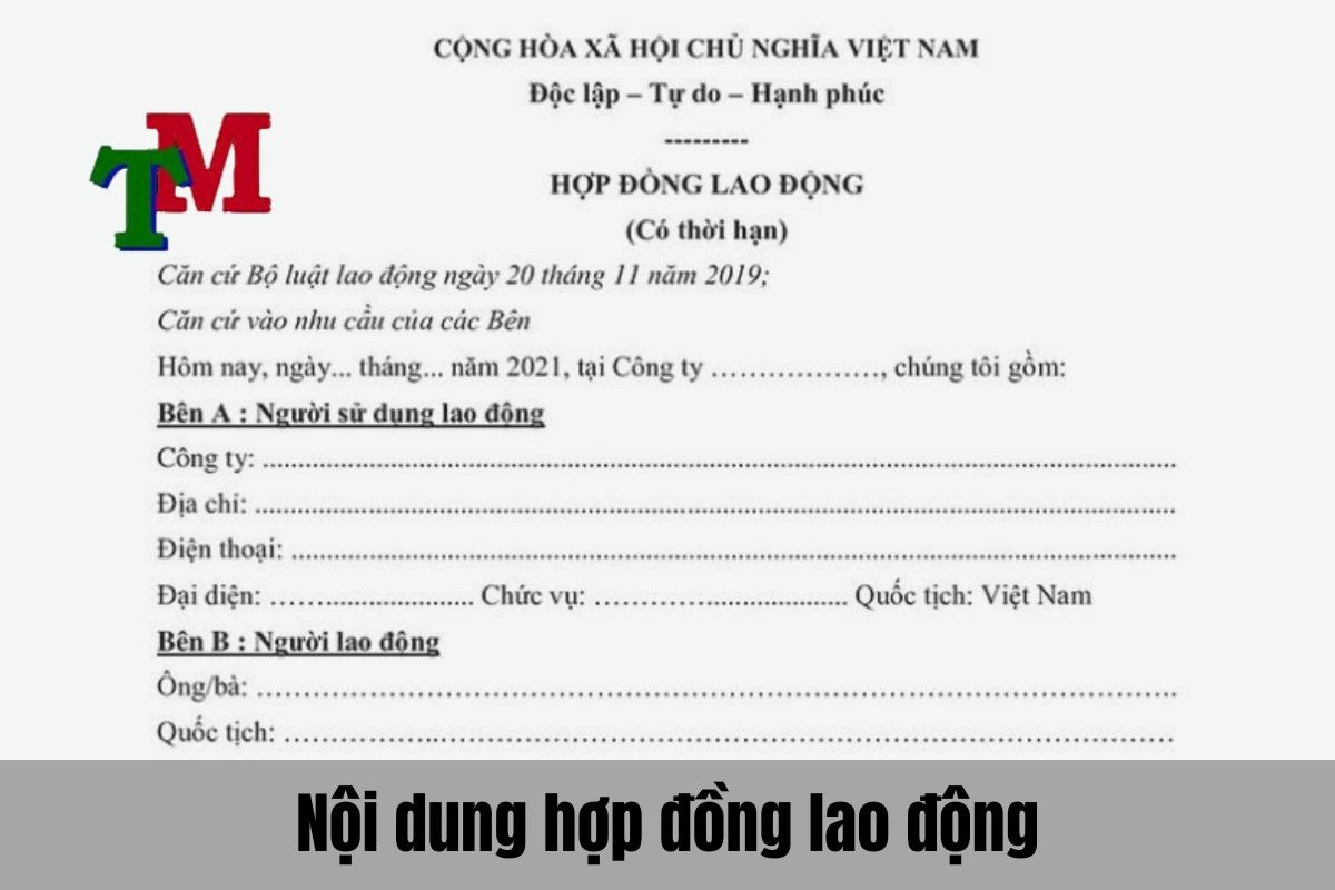 Nội dung của hợp đồng lao động