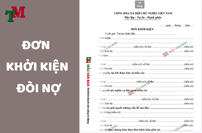 đơn khởi kiện đòi nợ