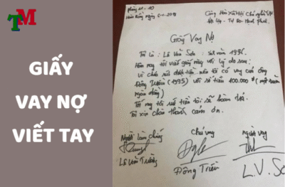 giấy vay nợ viết tay