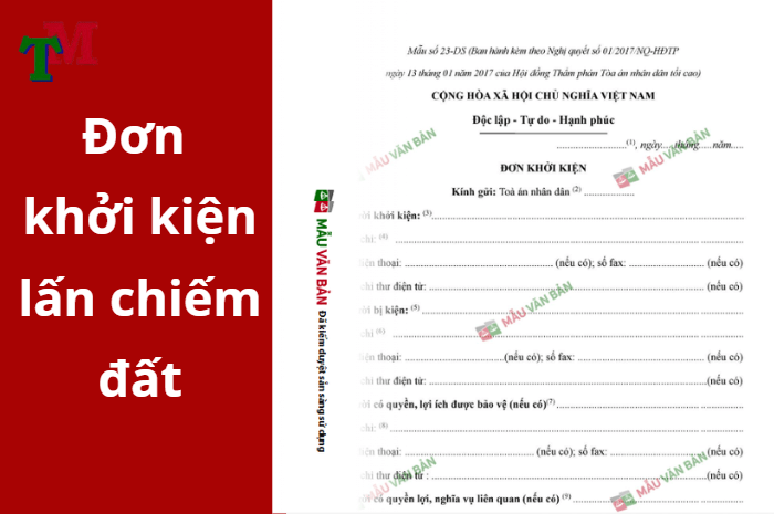 đơn khởi kiện lấn chiếm đất