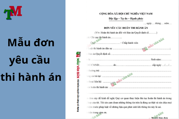 mẫu đơn yêu cầu thi hành án