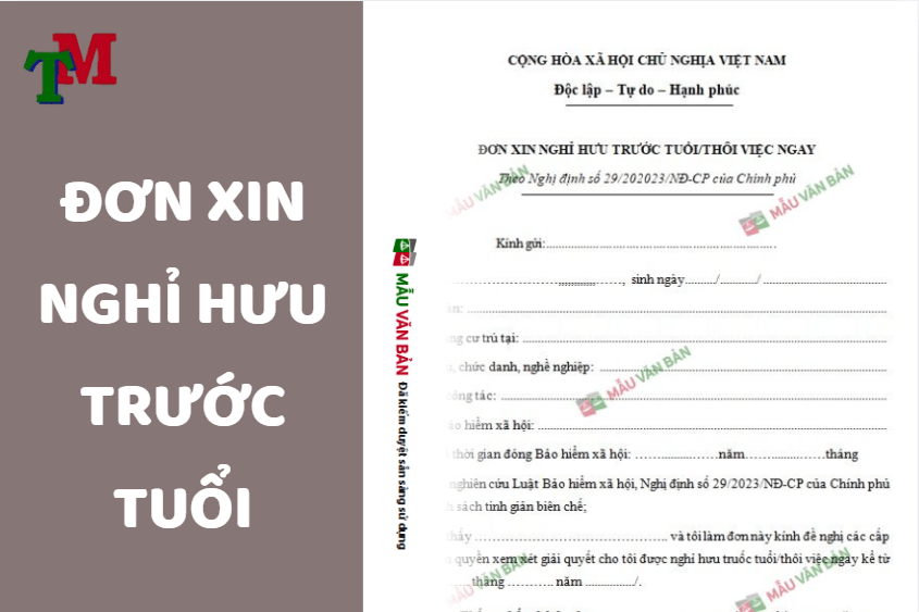 đơn xin nghỉ hưu trước tuổi
