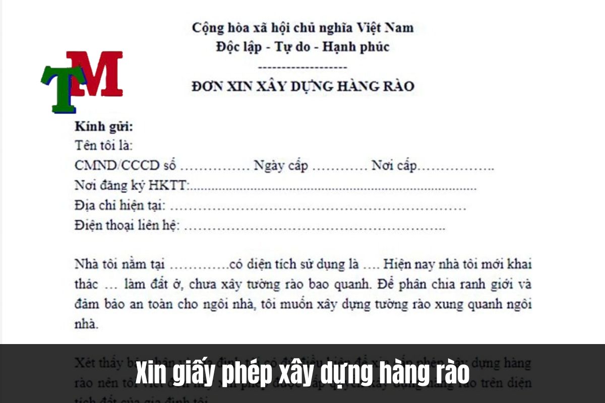 Xin giấy phép xây dựng hàng rào