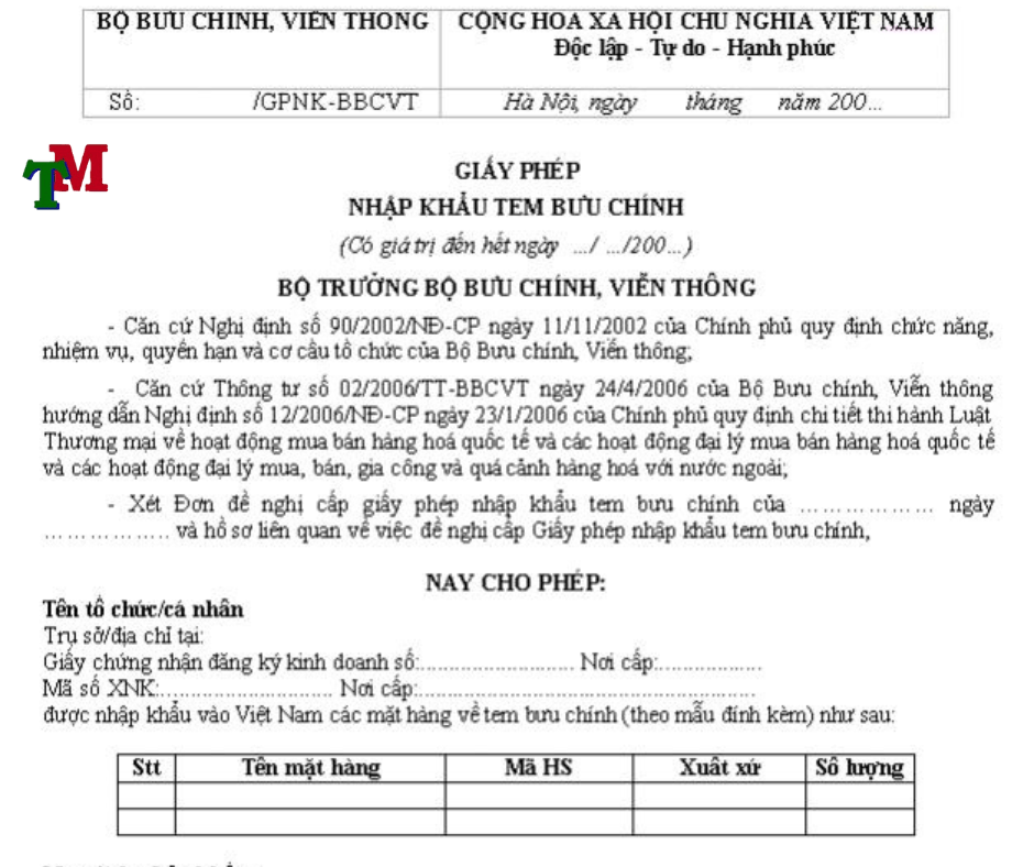 Hàng Hòa Nhập Khẩu Cần Xin Giấy Phép 2 mau giay phep nhap khau