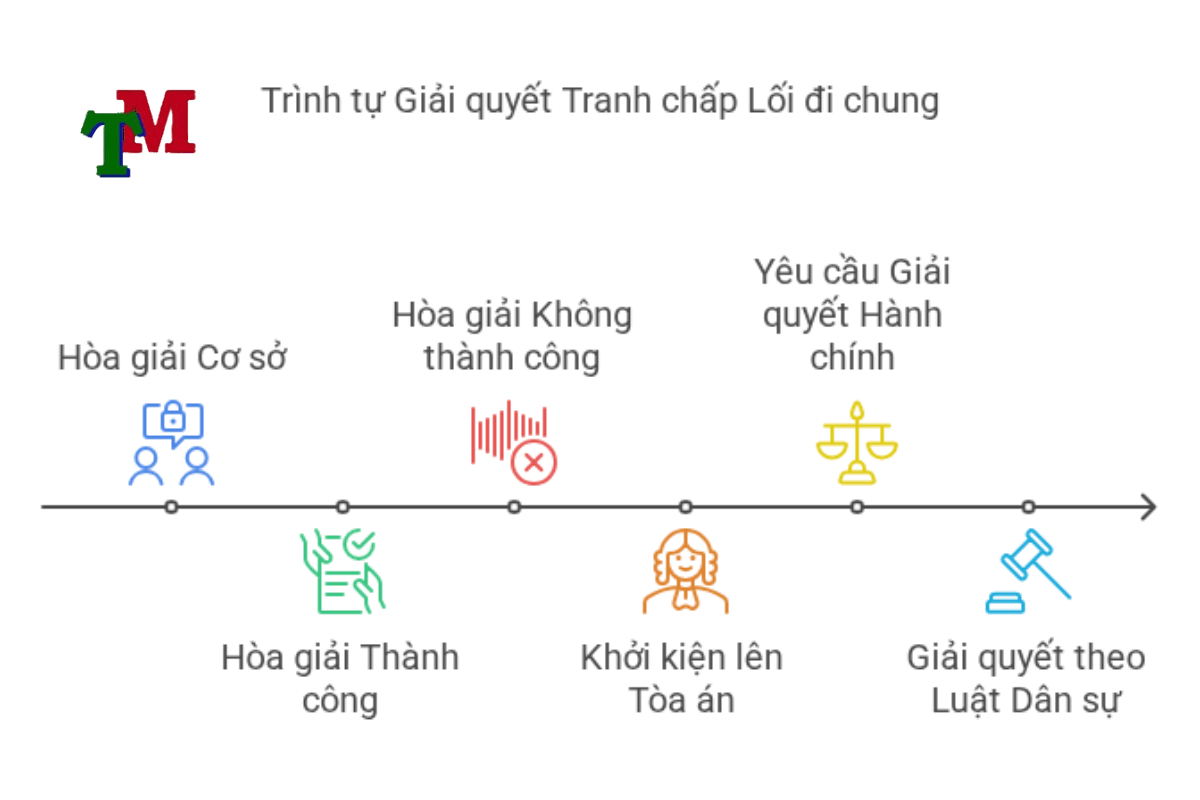 trình tự giải quyết tranh chấp lối đi chung