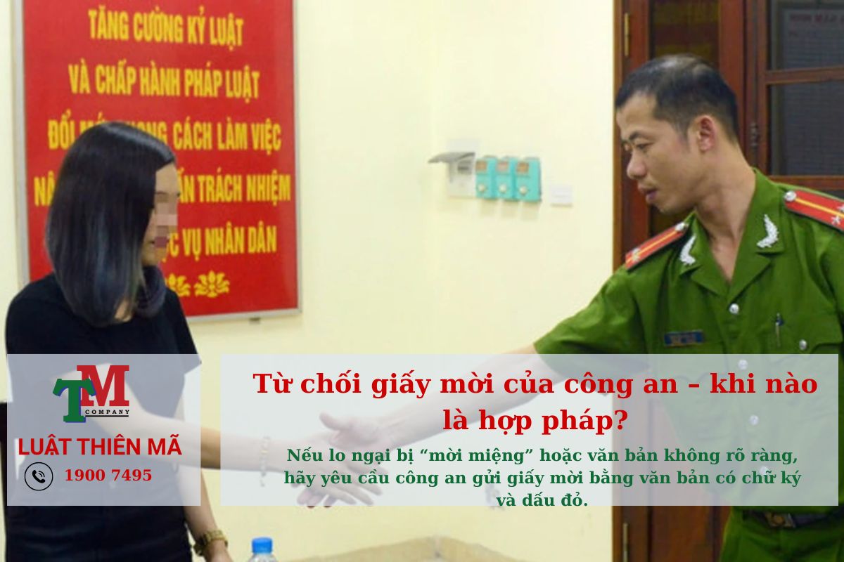 Từ chối giấy mời của công an – khi nào là hợp pháp