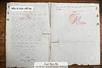 mẫu di chúc viết tay