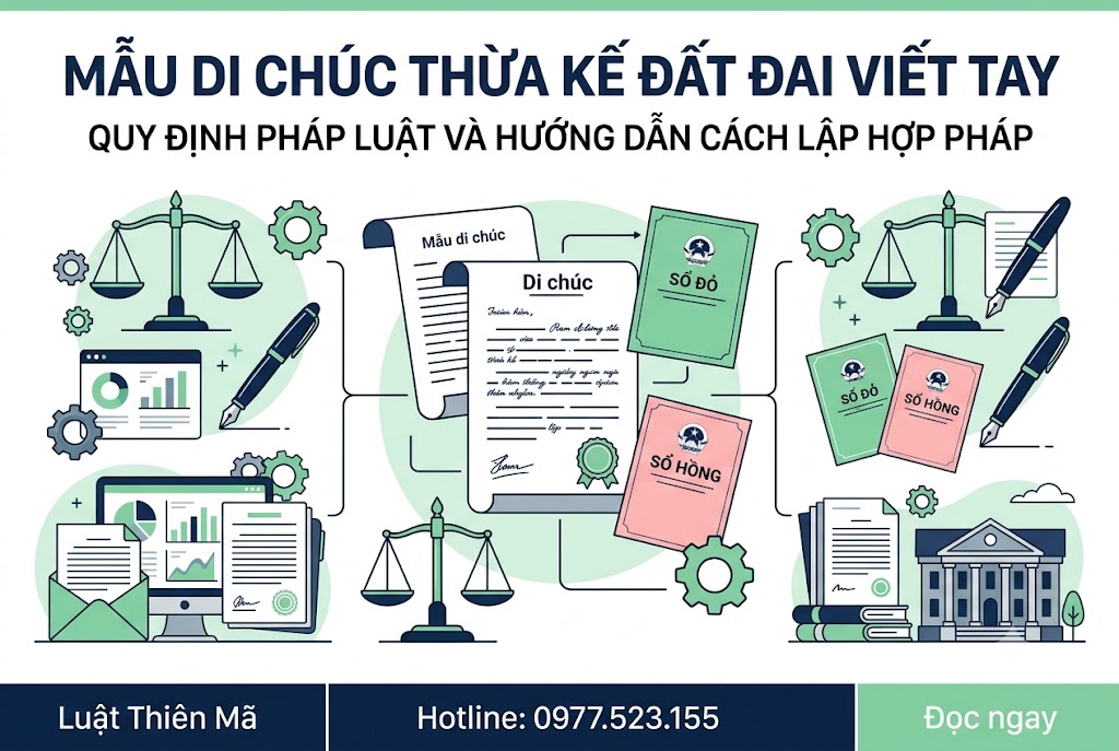 Mẫu di chúc thừa kế đât đai viết tay có hợp pháp không? 1 mẫu di chúc thừa kế đất đai viết tay
