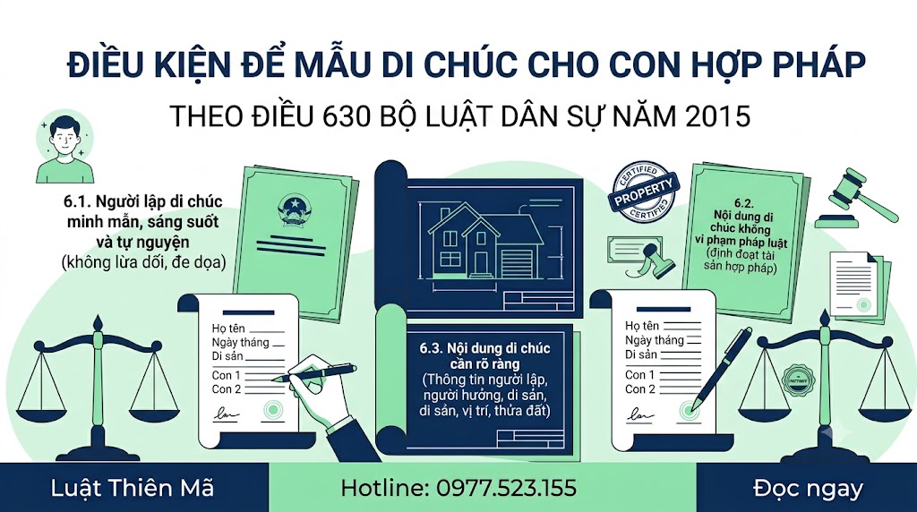 Điều kiện để mẫu di chúc bố mẹ cho con hợp pháp