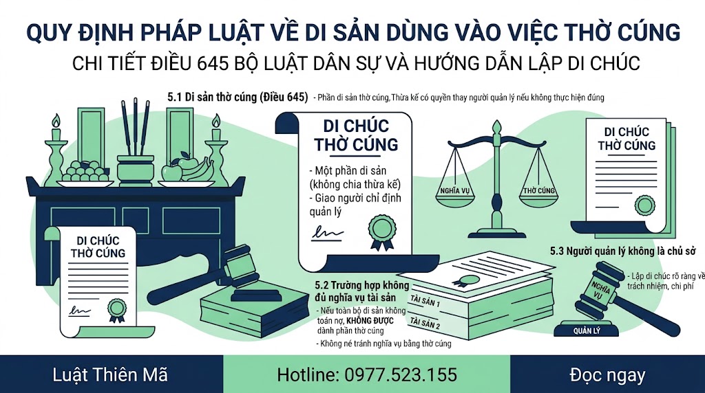 Mẫu di chúc dùng vào việc thờ cúng mới nhất và hướng dẫn lập di sản thờ cúng 2 Quy định pháp luật về di sản dùng vào việc thờ cúng và mẫu di chúc thờ cúng