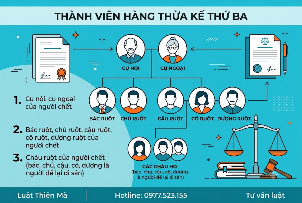 Hàng thừa kế thứ ba gồm những ai? Khi nào được hưởng di sản? 2 Thành viên ở hàng thừa kế thứ 3