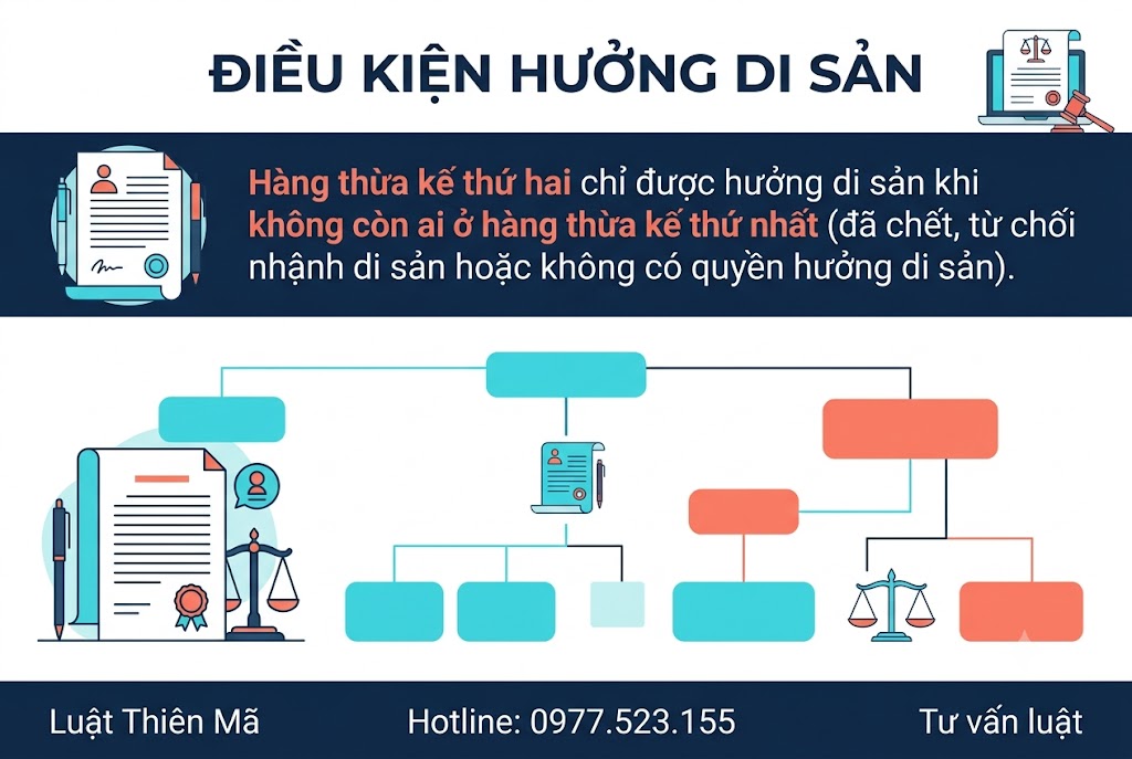điều kiện hưởng di sản của hàng thừa kế thứ 2